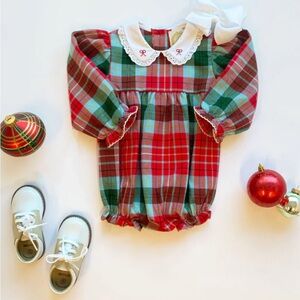 The Beaufort Bonnet Company — Plaid Long Sleeve Baby Romper